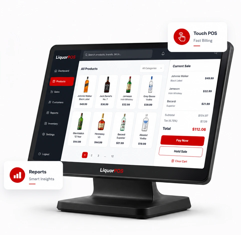 Liquor Store POS touch terminal system